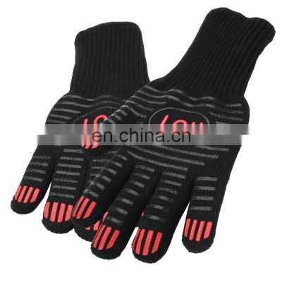 EN407 Certified Kitchen Cooking Work Safety Long Cuff Heat Resistant BBQ Grill Gloves
