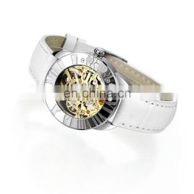Designer Popular Brands Watches Lady Leather Bands White Wristwatches Women Skeleton Watch Luxury