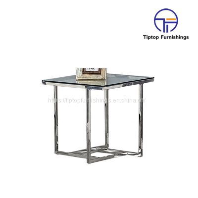 Stainless Simple End Table Home Furniture Italy Design Latest Teapoy Glass Side Table
