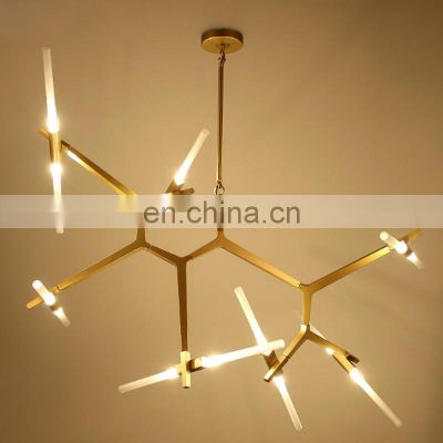 Modern Nordic Style Decorative Chandelier with Iron and Brass Hardware Gold and Black Lighting Fixtures for Indoor Use