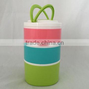 Plastic lunch box, bento box, 3 layer food box with spoon