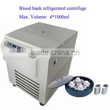 DDL6 floor large capacity refrigerated blood bank centrifuge with blood bag, 4* 1000ml volume