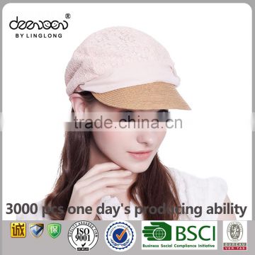 Lace and Straw Hat Wholesale Lady Newsboy cap