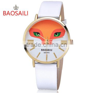 Fancy Fox Animal Design Gold Plated Modern Lady Watch montre femme