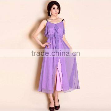 New Design Wholesale Slit Chiffon Dress Patterns