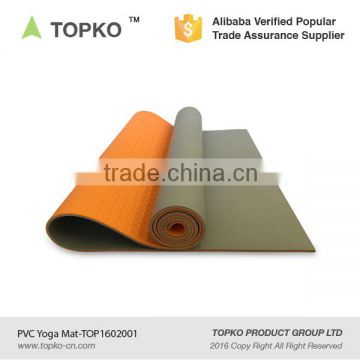 TOPKO high density double layer PVC floor yoga mat 4mm-8mm deluxe Non-Toxic Phthalate Free PVC yoga mat