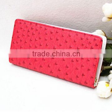 Fashion Women Ladies Leather Wallets Long PU Card Zipper Purse Ostrich Handbags