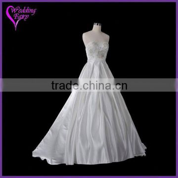 TOP SELLING!!! OEM Factory Custom Design wonderful bridal dress gathered bust wedding dress