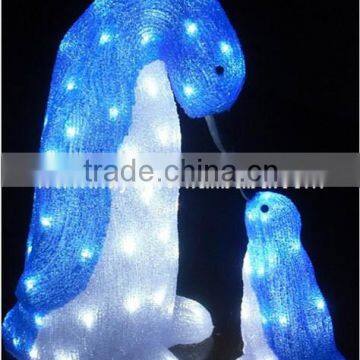 IP44 acrylic led christmas decorations penguin lighting