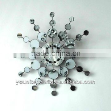 Fashion Mordern Home Decorative Acrylic diomond Artificial Metal Wall Clock wholesale