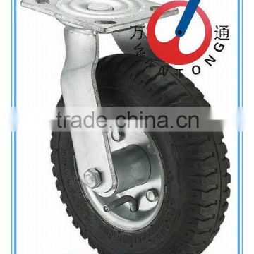 heavy duty shock absorbing flat rubber active caster wheel