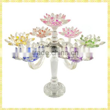 Handmade Exquisite Tall Crystal Wedding Candelabra Flower Bowl For Party Centerpiece Decoration