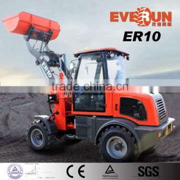 EVERUN New Condition Wheel Moving Type Compact Front End Loader With Grass Forks