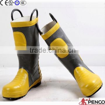 fireman workers foot protected steel toe fire retardant flame protected workers preventing hurt rubber safety boots