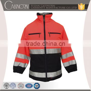 high visibility roadway safety reflective softshell jacket for special use