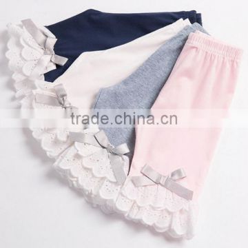 Hot selling custom fashion pants for little kids/girls ruffle pants