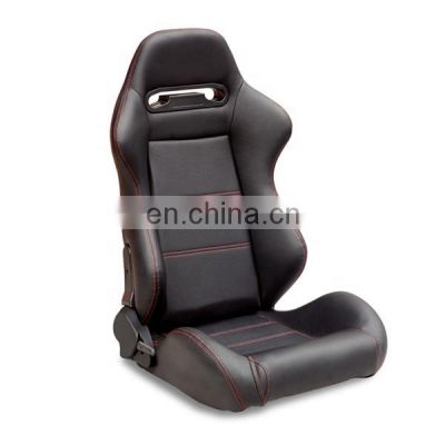 Adjustable PVC Black racing seat with single slider for car use  sports seat