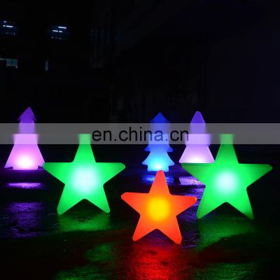 led fancy outdoor Christmas tree /rechargeable Christmas holiday PE plastic led tree star snow garden solar decoration lights