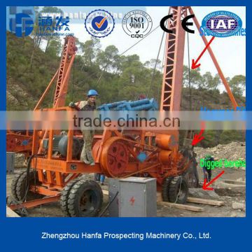 Best sale!!Quality ensure!!trailer type!piling with hammer!!HF-6A economical percussion drilling rig