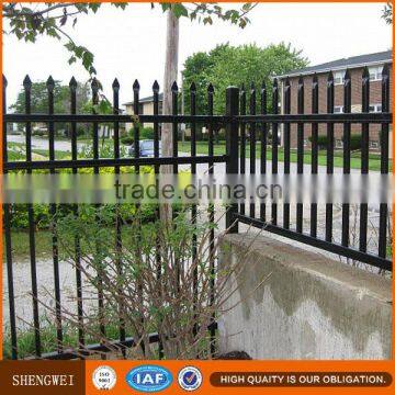 3 horizontal tube steel perimeter residential fence