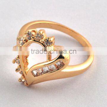 Gold Ring, Heart Brass Diamond Cz Gold Ring, Gold Rings Designs For Men & Women P6332