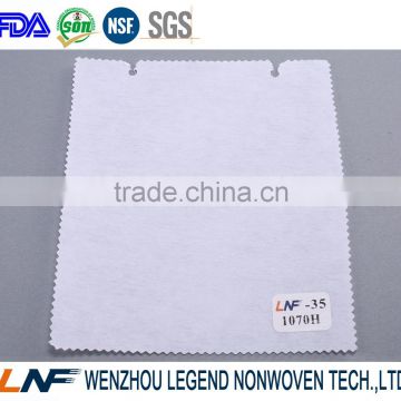 100% polyester chemical bonding nonwoven interlining embroidery backing paper 1070H