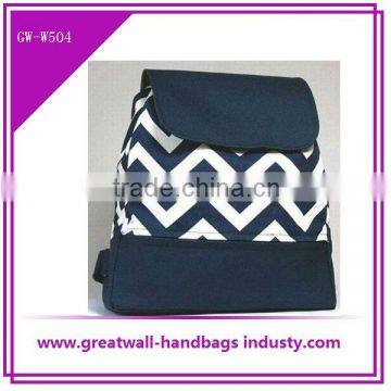 2013 Navy Chevron Daypack Backpack . Chevron Custom Designer Backpack