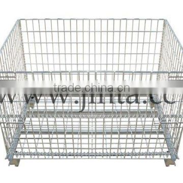 Foldable wire mesh container