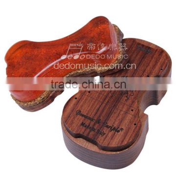 Made In China High-end quality violin shape rosewood box packaged violin rosin case.
