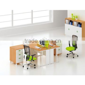 modern office cubicles for 4 person Melamine panel with metal leg