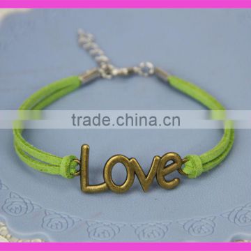 green vintage jewelry bracelets,love bracelet/love leather bracelet
