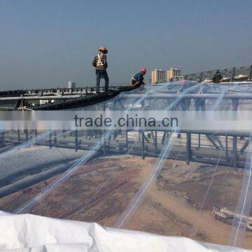 Large Span clear ETFE film tensile fabric architecture roof system for stadium building and commercial architecture