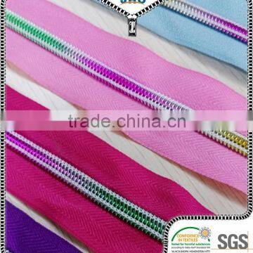 custom garments accessorry custom colorful teeth rainbow zipper
