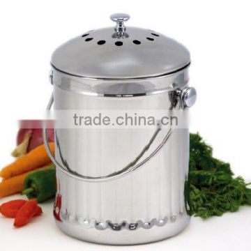 Stainless steel compost pail