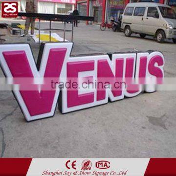 LED illuminated vacuum forming alphabet letters sign for store