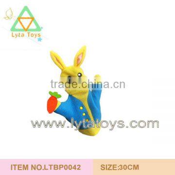 ICTI Factory Supply Custom Felt Kids Animal Rabbit Plush Hand Puppet