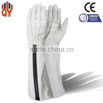 Wholesale White Cow Leather Welding Gloves,Long Sleeve Work Gloves