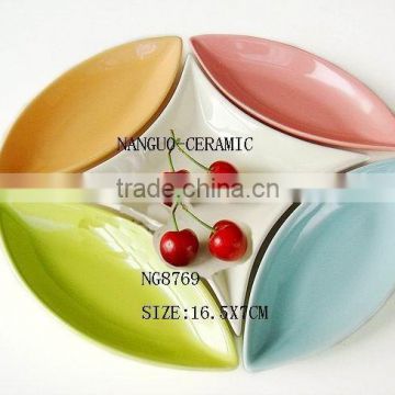 ceramic divided plate snack dish
