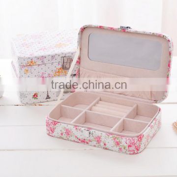 Chinese factories wholesale custom high-grade PU leather jewelry box, fashion beautiful makeup box