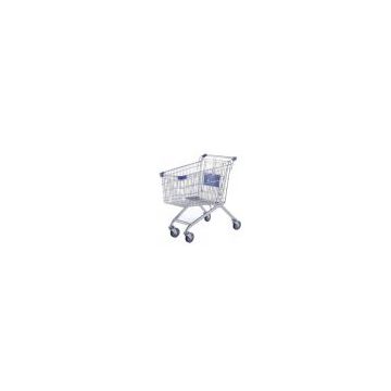 Chromed supermarket shopping cart