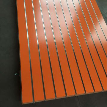 GROOVED MDF/ALUMINUM STRIPS INSERTED IN SLOT MDF