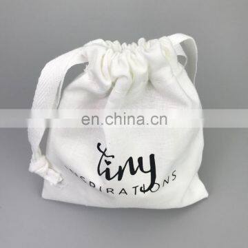 Light weight cotton custom logo jewelry gift packaging drawstring bags