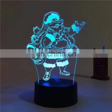 3D USB Acrylic Night Light LED Table Desk Bedroom Decor Gift Warm White Lamp Holiday Kids Gift