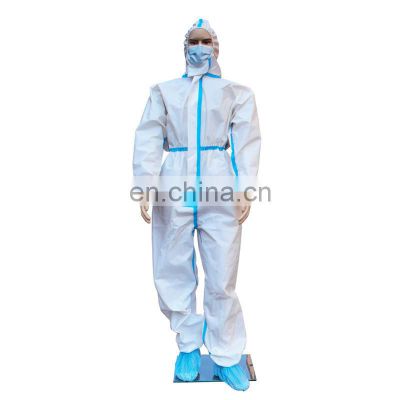 Disposable CE Cat III Type 3 4 5 6 Protective Clothing Coverall Full Body Ppe Chemical Isolation Gown for Hospital Hazmat Suit