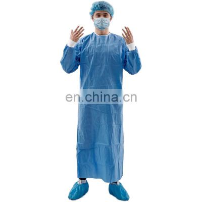 Gown Sterile Non Woven Medical Gowns Hospital Blue Uniform EN13795