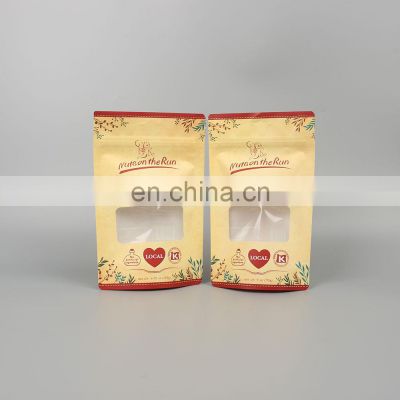 Gravue  printing custom recyclable stand up zipper bags bio degradable bag kraft paper bags for gummies cookie packaging