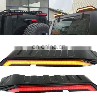 Good quality rear wings with running lights rear spoiller with led lights for jeep wrangler JK JL 4x4 offroad accessories