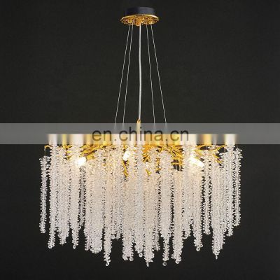 Modern Glass Chandeliers Gold Tree Branch Aluminium Chandelier Pendant Lighting for Dining Room