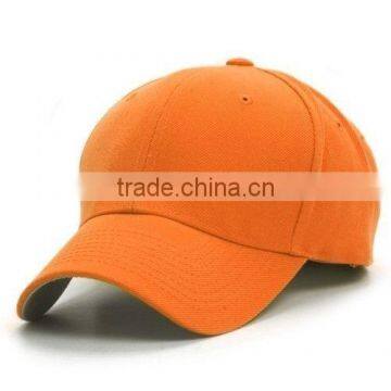 classic design baseball caps/Orange color cricket cap/solid color cricket cap/6 panel cricket cap