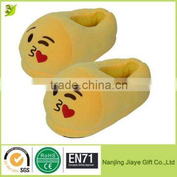 Funny Adult Emoji Throwing Kiss Plush Slippers